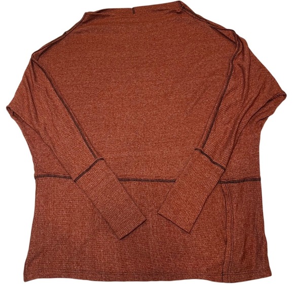 Free People Tops - Free People Distressed Ribbed Knit Dolman Sleeve Tunic Top Size Large Orange‎